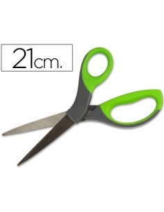 TIJERA Q-CONNECT MANGO CAUCHO 8" 21 CM BLISTER