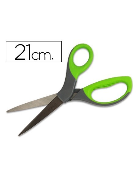 TIJERA Q-CONNECT MANGO CAUCHO 8" 21 CM BLISTER