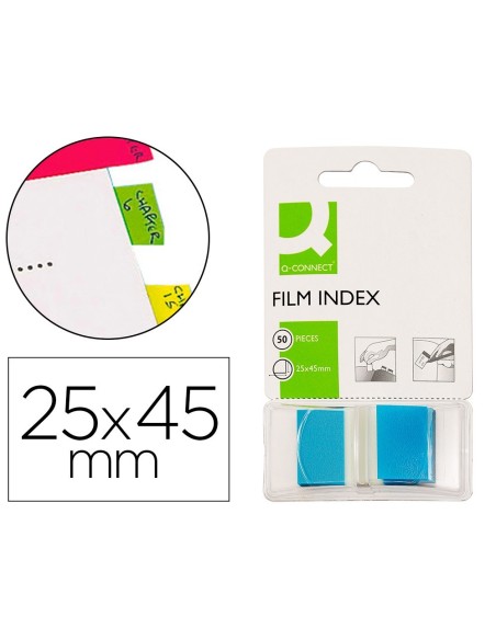BANDERITAS SEPARADORAS Q-CONNECT AZULES DISPENSADOR DE 50 UNIDADES