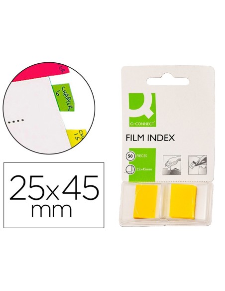 BANDERITAS SEPARADORAS Q-CONNECT AMARILLAS DISPENSADOR DE 50 UNIDADES