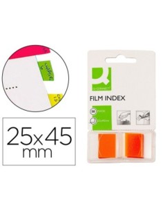 BANDERITAS SEPARADORAS Q-CONNECT NARANJAS DISPENSADOR DE 50 UNIDADES