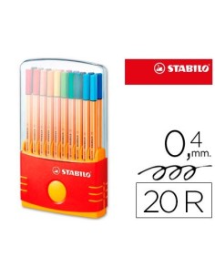 ROTULADOR STABILO PUNTA DE FIBRA POINT 88 COLOR PARADE ESTUCHE DE 20 ROTULADORES