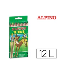 LAPICES DE COLORES ALPINO TRI ESTUCHE DE 12 COLORES SURTIDOS