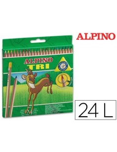 LAPICES DE COLORES ALPINO TRI ESTUCHE DE 24 COLORES SURTIDOS