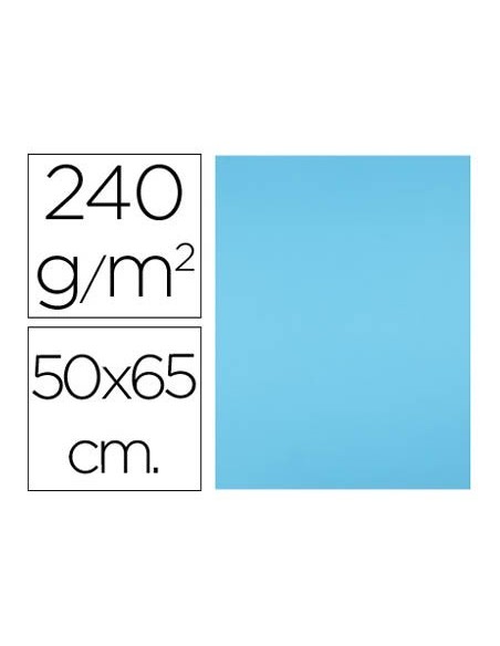 CARTULINA LIDERPAPEL 50X65 CM 240G/M2 AZUL TURQUESA