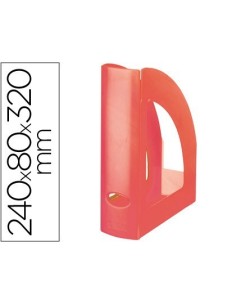 REVISTERO Q-CONNECT PLASTICO ROJO TRANSLUCIDO