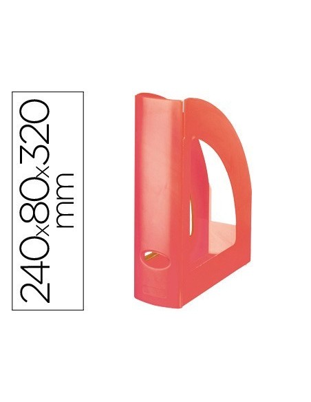 REVISTERO Q-CONNECT PLASTICO ROJO TRANSLUCIDO