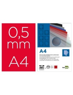 TAPA ENCUADERNACION LIDERPAPEL POLIPROPILENO A4 0.5MM ROJO OPACO PAQUETE DE 100 UNIDADES