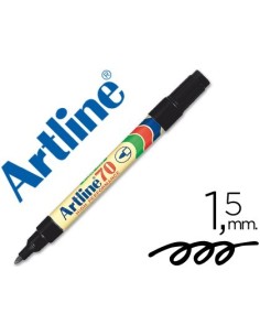 ROTULADOR ARTLINE MARCADOR PERMANENTE EK-70 NEGRO PUNTA REDONDA 1.5 MM PAPEL METAL Y CRISTAL