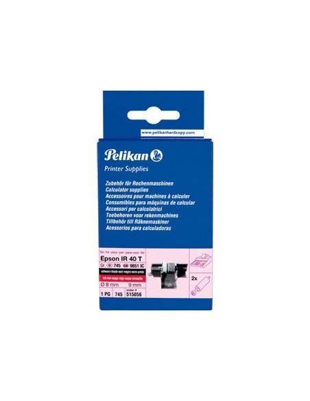 RODILLO ENTINTADO PELIKAN IR40T NEGRO/ROJO 2 UNID