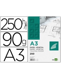 PAPEL DIBUJO LIDERPAPEL 297X420MM 90G/M2 VEGETAL