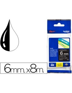 CINTA BROTHER TZE-315 NEGRO-BLANCO 6MM LONGITUD 8MT