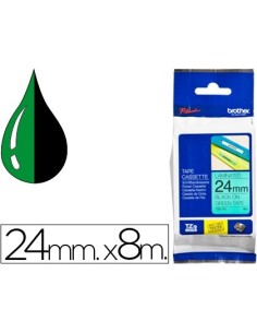 CINTA BROTHER TZE-751 VERDE-NEGRO 24MM LONGITUD 8 MT