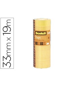 CINTA ADHESIVA SCOTCH ACORDEON 33 MT X 19 MM PACK DE 8 UNIDADES