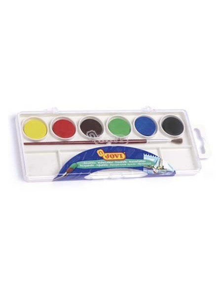ACUARELA JOVI 6 COLORES ESTUCHE DE PLASTICO