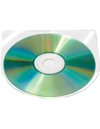 FUNDA AUTOADHESIVA PARA CD Q-CONNECT SIN SOLAPA PACK DE 10 UNIDADES