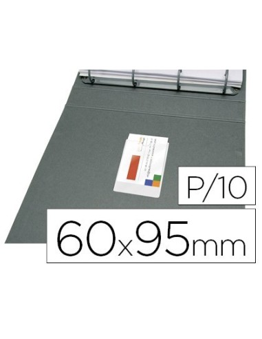 FUNDA AUTOADHESIVA Q-CONNECT PARA TARJETAS DE VISITA 60X95MM PACK DE 10 UNIDADES