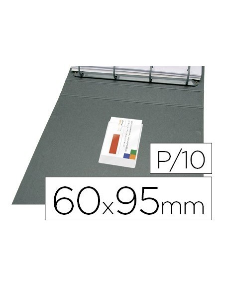 FUNDA AUTOADHESIVA Q-CONNECT PARA TARJETAS DE VISITA 60X95MM PACK DE 10 UNIDADES