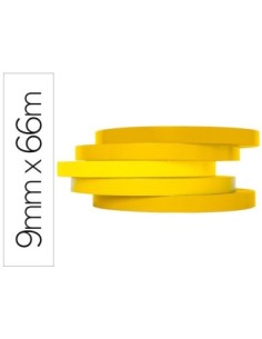 CINTA ADHESIVA Q-CONNECT 66M X 9MM AMARILLA PARA CERRAR BOLSAS