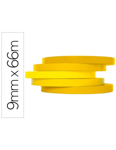 CINTA ADHESIVA Q-CONNECT 66M X 9MM AMARILLA PARA CERRAR BOLSAS