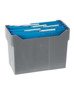 SOPORTE SOBREMESACARPETAS COLGANTES GRIS DE POLIESTIRENO PARA FORMATO DIN A4 CAPACIDAD 20 CARPETAS