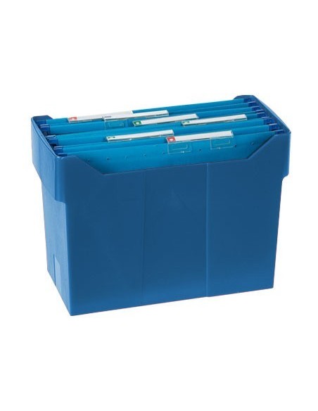 SOPORTE SOBREMESACARPETAS COLGANTES AZUL DE POLIESTIRENO PARA FORMATO DIN A4 CAPACIDAD 20 CARPETAS