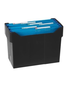 SOPORTE SOBREMESACARPETAS COLGANTES NEGRO DE POLIESTIRENO PARA FORMATO DIN A4 CAPACIDAD 20 CARPETAS