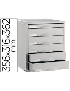 FICHERO CAJONES DE SOBREMESA 8206C 356X316X362 MM 6 CAJONES COLOR GRIS