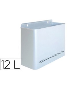 PAPELERA METALICA 99 DE PARED 28,5X12,5X32,5 CM PLATA