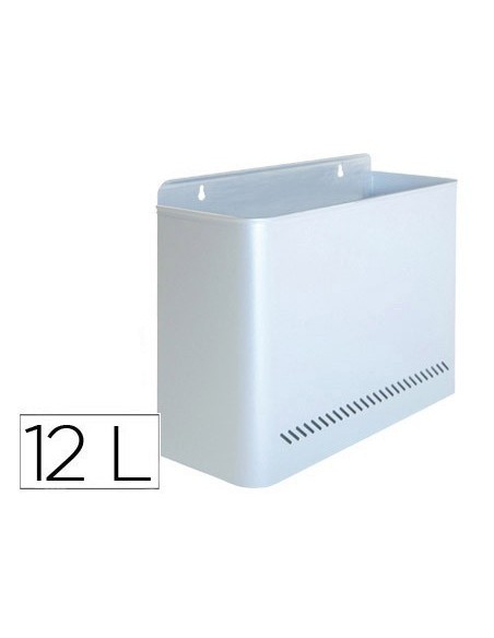 PAPELERA METALICA 99 DE PARED 28,5X12,5X32,5 CM PLATA