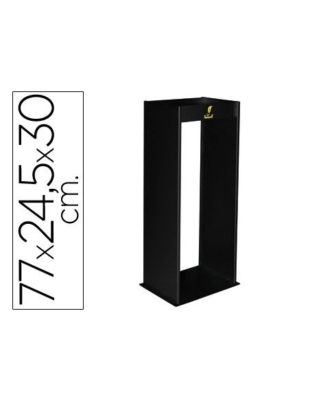 CENICERO METALICO CON REJILLA PARA ARENA NEGRO 77X24,5X30 CM