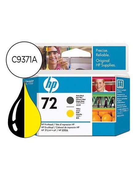 INK-JET HP 72 CABEZAL NEGRO MATE Y AMARILLO DESIGNJET T610/1100