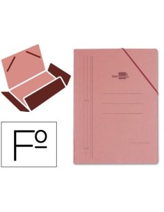 CARPETA LIDERPAPEL GOMAS FOLIO 3 SOLAPAS CARTON COMPACTO CUERO