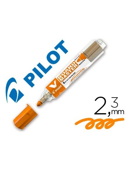 ROTULADOR PILOT V BOARD MASTER PARA PIZARRA BLANCA NARANJA TINTA LIQUIDA TRAZO 2,3MM