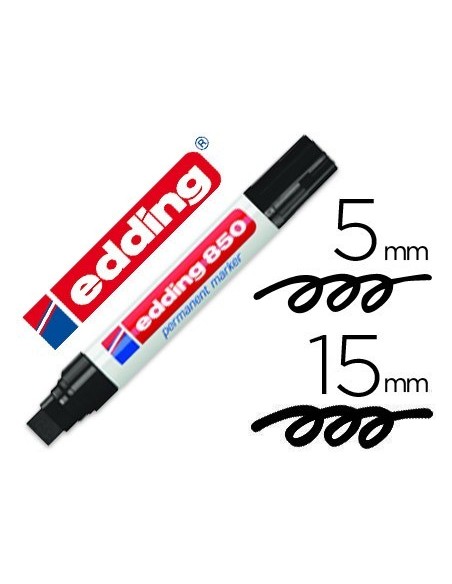 ROTULADOR EDDING MARCADOR PERMANENTE 850 NEGRO PUNTA BISELADA 5-15 MM RECARGABLE