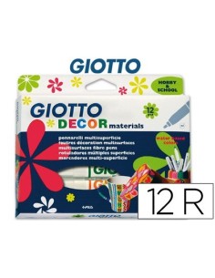 ROTULADOR GIOTTO DECOR MATERIALS -CAJA DE 12 COLORES SURTIDOS