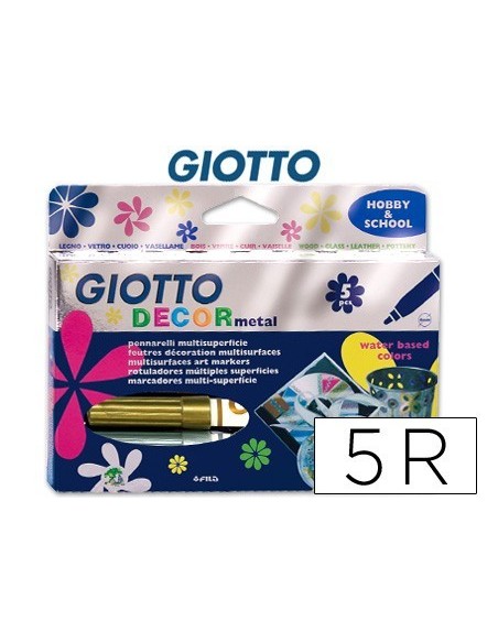 ROTULADOR GIOTTO DECOR METAL CAJA DE 5 ROTULADORES