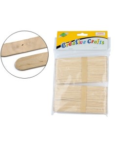 PALILLO PARA MANUALIDADES LIDERPAPEL MADERA COLOR NATURAL 15X2 CM BOLSA DE 100 UNIDADES