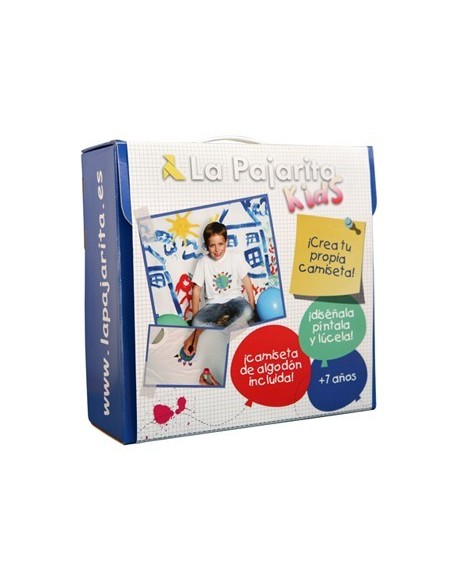 PINTURA PARA TELA LA PAJARITA SET DE PINTURAS Y CAMISETA 5 BOTES STDO 1 PINCEL 1 LAPIZ 1 CAMISETA Y 1 HOJA PAPEL