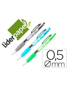 PORTAMINAS LIDERPAPEL 0,5 MM CON GOMA Y SUJECION SOFT COLORES SURTIDOS