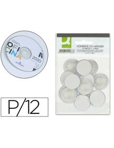 SOPORTE PARA CD Q-CONNECT ADHESIVOS -BOLSA DE 12 UNIDADES