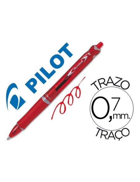 BOLIGRAFO PILOT ACROBALL ROJO TINTA ACEITE PUNTA DE BOLA DE 1,0MM RETRACTIL