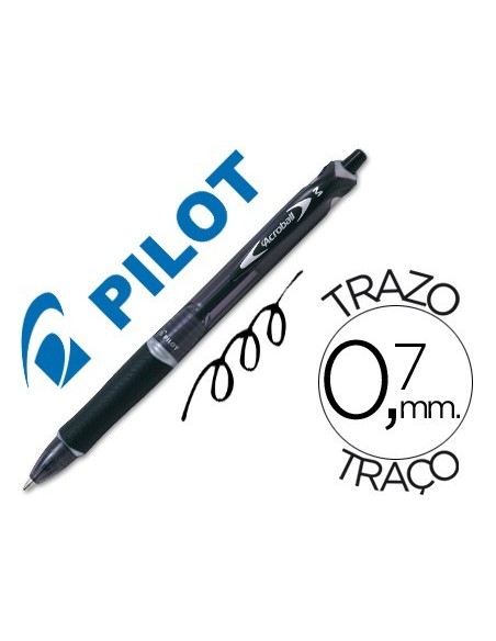 BOLIGRAFO PILOT ACROBALL NEGRO TINTA ACEITE PUNTA DE BOLA DE 1,0MM RETRACTIL