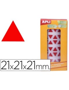 GOMETS AUTOADHESIVOS TRIANGULARES 21X21X21 MM ROJO EN ROLLO