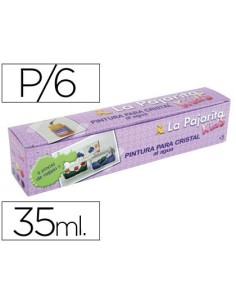 PINTURA LACA CRISTAL LA PAJARITA KIDS 35 ML CAJA DE 6 UNIDADES COLORES SURTIDOS + PINCEL