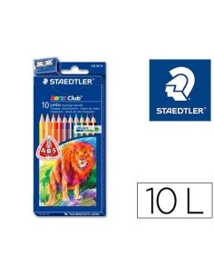 LAPICES DE COLORES STAEDTLER NORIS CLUB TRIANGULAR JUMBO CAJA DE 10 COLORES+AFILALAPIZ