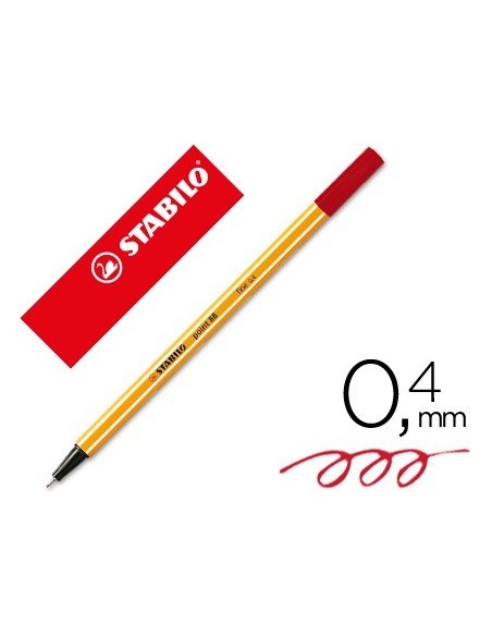 ROTULADOR STABILO PUNTA DE FIBRA POINT 88 CARMIN 0,4 MM