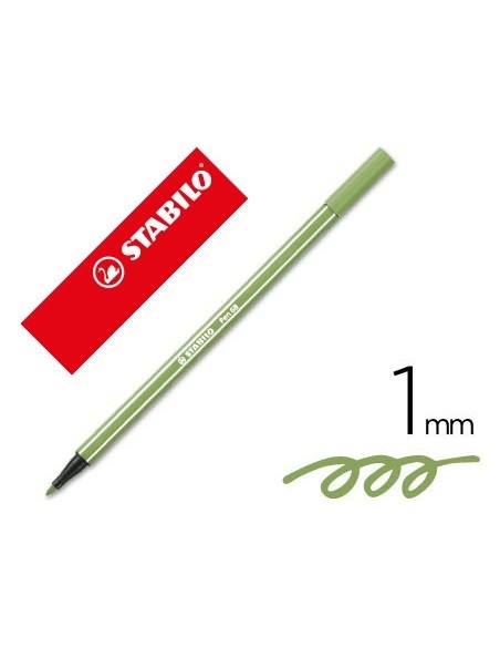 ROTULADOR STABILO ACUARELABLE PEN 68 VERDE HOJA 1 MM