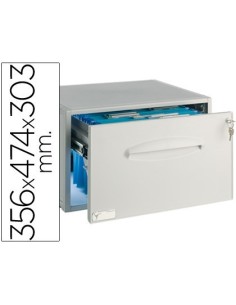 ARCHIVADOR ARCHISYSTEM PARA CARPETAS COLGANTES CON CERRADURA 356X474X303 MM COLOR GRIS