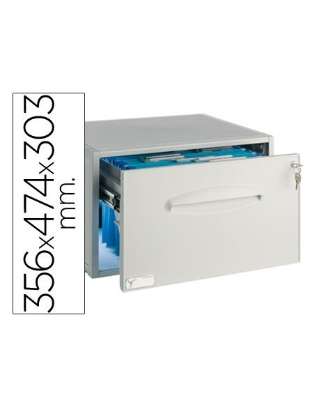 ARCHIVADOR ARCHISYSTEM PARA CARPETAS COLGANTES CON CERRADURA 356X474X303 MM COLOR GRIS